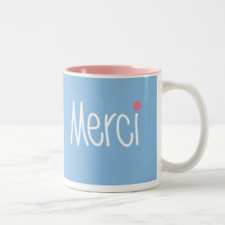 Merci danken Ihnen in jeder möglicher Zweifarbige Tasse