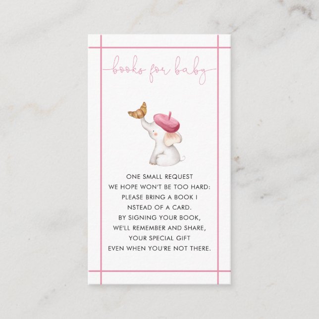 Merci French Bebe Pink Girl Books for Baby Begleitkarte (Vorderseite)
