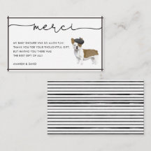 Merci French Bulldog Babydusche Danke Enclosu
