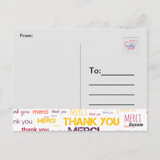 MERCI, MERCI, MERCI - DANK IHNEN POSTCARD POSTKARTE