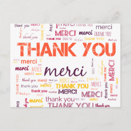 MERCI, MERCI, MERCI - DANK IHNEN POSTCARD POSTKARTE