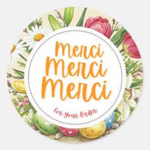 Merci Merci Merci Floral Danke Sticker