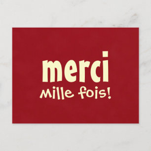 MERCI MILLE FOIS Postkarte