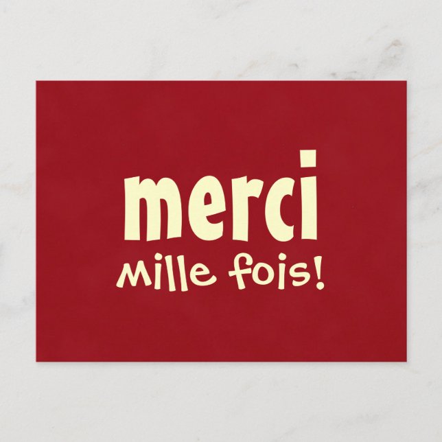 MERCI MILLE FOIS Postkarte (Vorderseite)