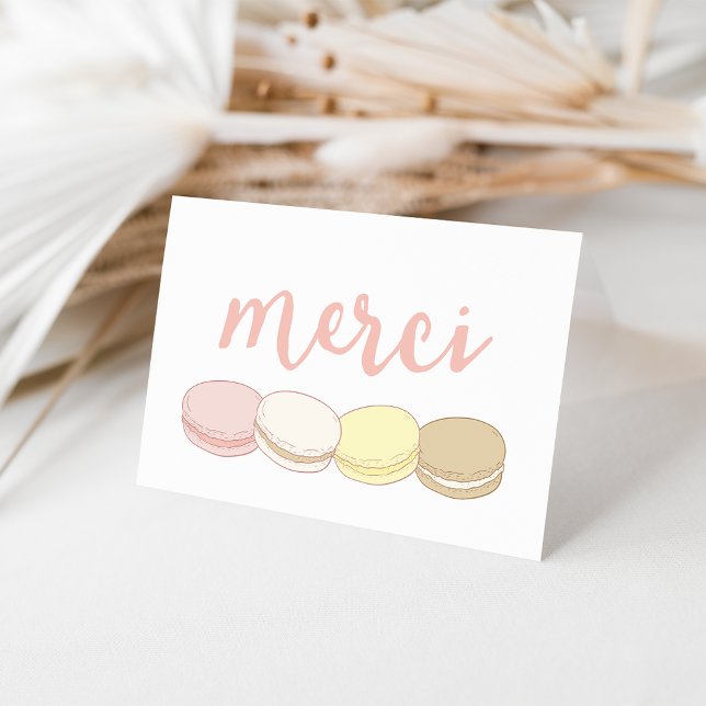 Merci Pastel French Macarons Vielen Dank Dankeskarte (Von Creator hochgeladen)
