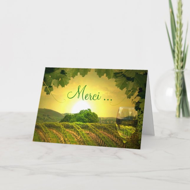 Merci Vielen Dank an Sie in Französisch Card Weing Dankeskarte (Vorderseite)