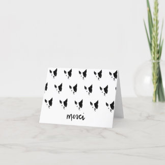 Merci Vielen Dank, die französische Bulldog Boston Dankeskarte