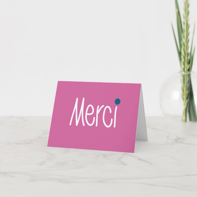 Merci Vielen Dank Note Card Dankeskarte (Vorderseite)