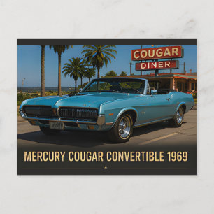 Mercury Cougar Cabrio 1969 Postkarte