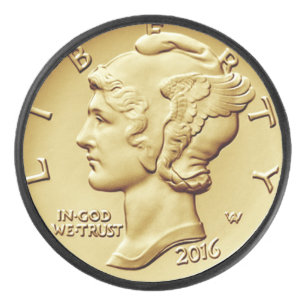 Mercury Dime Centennial Gold Coin Image ~ Eishockey Puck