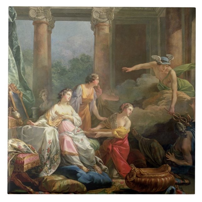 Mercury, Herse und Aglauros, 1763 (Öl auf Fliese (Vorderseite)