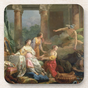 Mercury, Herse und Aglauros, 1763 (Öl auf Getränkeuntersetzer