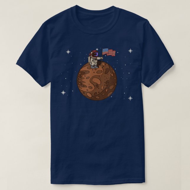 Mercury Planet Discovery US Flag Astronaut Space T-Shirt (Design vorne)