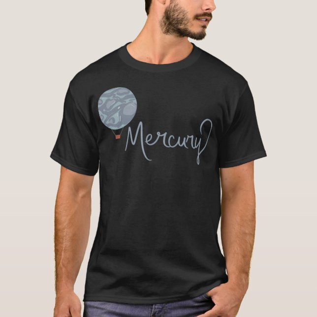 Mercury Planet Heißluftballon Titel Curry Space T-Shirt (Vorderseite)