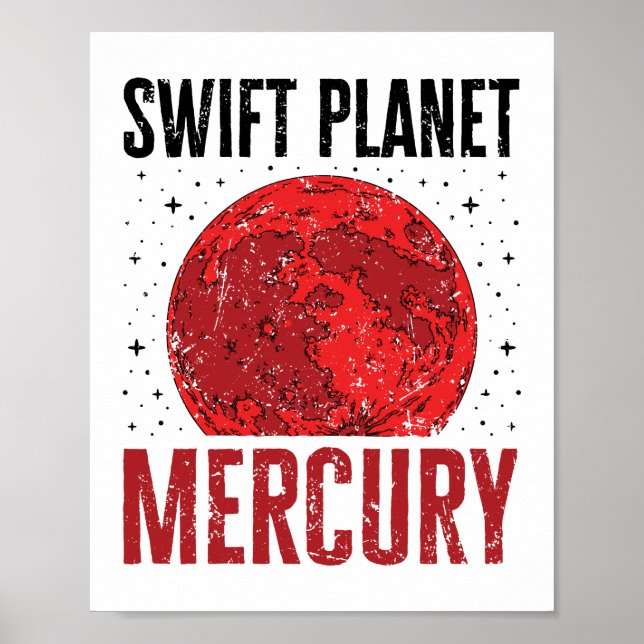 Mercury Planet Nickname Swift Planet Astronomie St Poster (Vorne)
