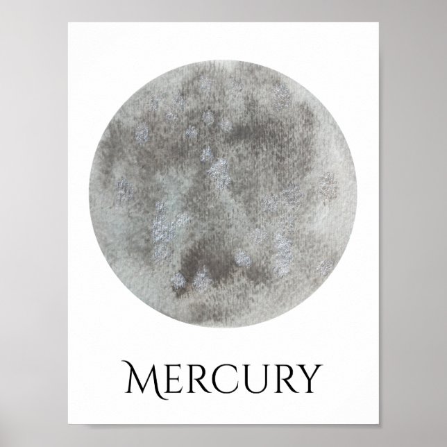 Mercury Planet Wasserfarbenposter Poster (Vorne)