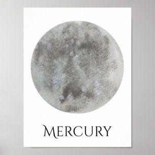 Mercury-Planeten-Aquarell-Plakat Poster