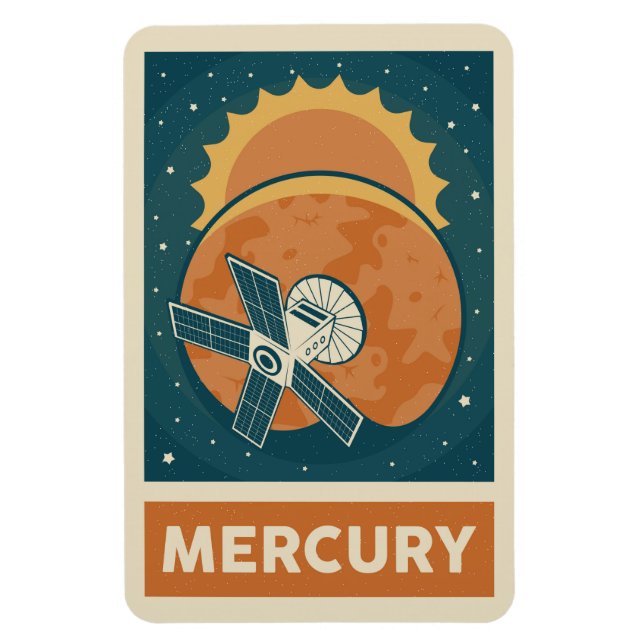 Mercury Retro Galaxy Satellite Magnet (Vertikal)