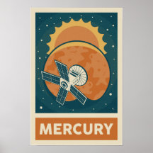 Mercury Retro Galaxy Satellite Poster