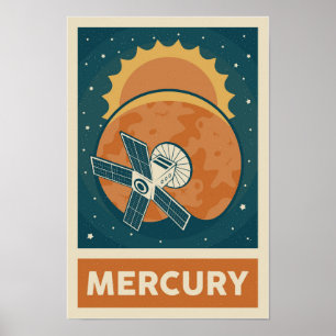 Mercury Retro Galaxy Satellite Poster