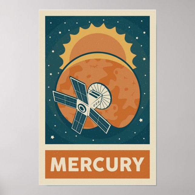 Mercury Retro Galaxy Satellite Poster (Vorne)