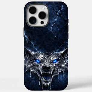 Mercury Wolf Blaue Saphir-Augen Glazial iPhone 16 Pro Max Hülle