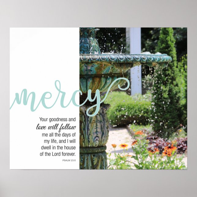 Mercy Psalm 23:6 Fountain Poster (Vorne)