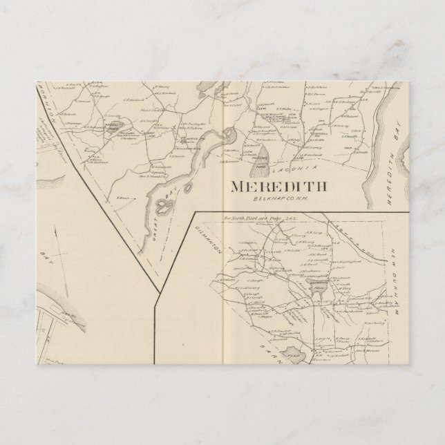 Meredith, Dorf Meredith Postkarte (Vorderseite)