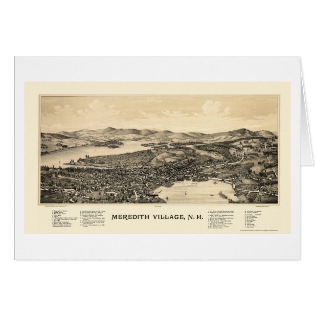 Meredith, panoramische Karte NH - 1889 (Vorderseite (Horizontal))