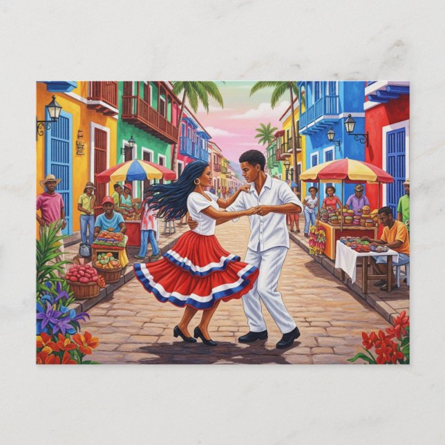 Merengue Dancers Dominikanische Republik Postkarte (Vorderseite)
