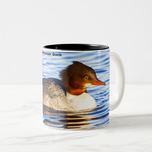 Merganser Duck Zweifarbige Tasse (VorderseiteRechts)