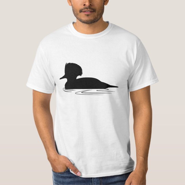 Merganser-Ente in der Silhouette T-Shirt (Vorderseite)