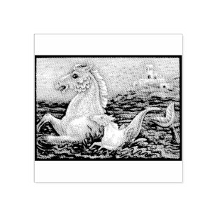 MERHORSE & BABY FANTASY RUBBER BRIEFMARKE GUMMISTEMPEL