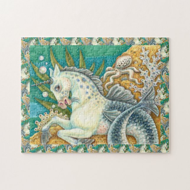 MERHORSE & WHITE OCTOPUS, FANTASY UNICORNHORSE PUZZLE (Horizontal)