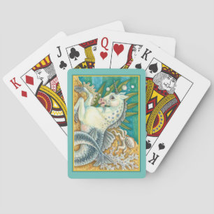 MERHORSE & WHITE OCTOPUS, FANTASY UNICORNHORSE SPIELKARTEN