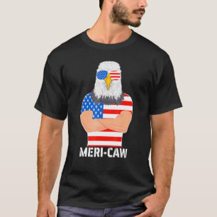 Meri-Caw Cool Bald Adler Patriotic 4. Juli Männer T-Shirt