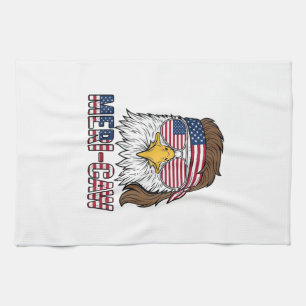 Meri-Caw Patriotischer Adler Vintage Gravur Shirt_ Geschirrtuch