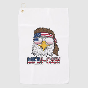 Meri-Caw Patriotischer Adler Vintage Gravur Shirt_ Golfhandtuch