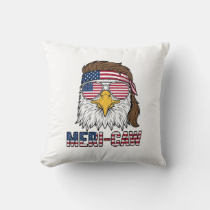 Meri-Caw Patriotischer Adler Vintage Gravur Shirt_ Kissen
