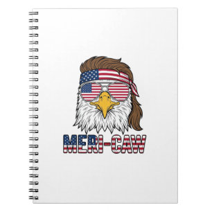 Meri-Caw Patriotischer Adler Vintage Gravur Shirt_ Notizblock