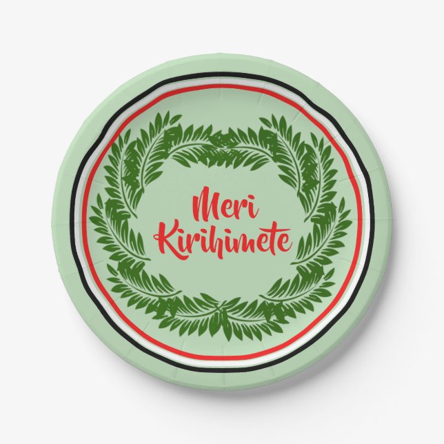 Meri Kirihimete Maori Merry Christmas 7" Pappteller (Vorderseite)