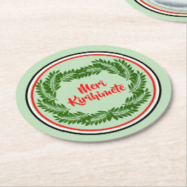 Meri Kirihimete Maori Merry Christmas Runder Pappuntersetzer