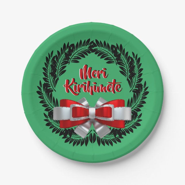 Meri Kirihimete Maori zu frohen Weihnachten 7" Pappteller (Vorderseite)