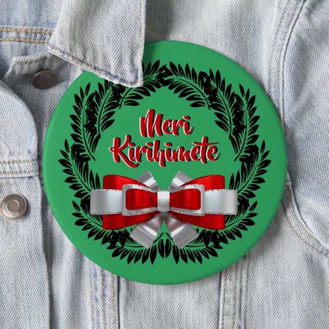 Meri Kirihimete Maori zu frohen Weihnachten Button (Beispiel)