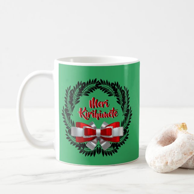 Meri Kirihimete Maori zu frohen Weihnachten Kaffeetasse (Mit Donut)