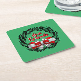 Meri Kirihimete Maori zu frohen Weihnachten Rechteckiger Pappuntersetzer