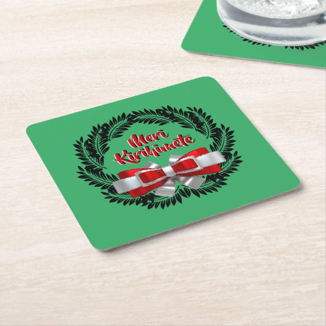 Meri Kirihimete Maori zu frohen Weihnachten Rechteckiger Pappuntersetzer (angewinkelt)