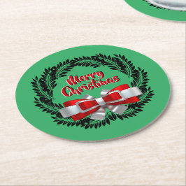 Meri Kirihimete Maori zu frohen Weihnachten Runder Pappuntersetzer