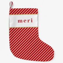MERI Niedlich Festive Red White Stripes Individuel