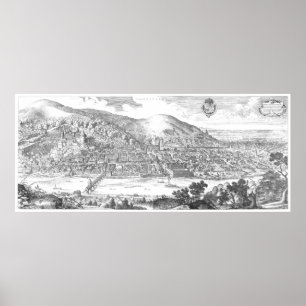 MERIAN: Heidelberg Castle and Old City (1620) Poster